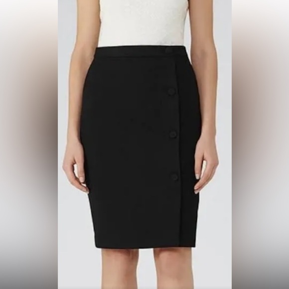 Reiss Ricky side button black skirt - Picture 1 of 5